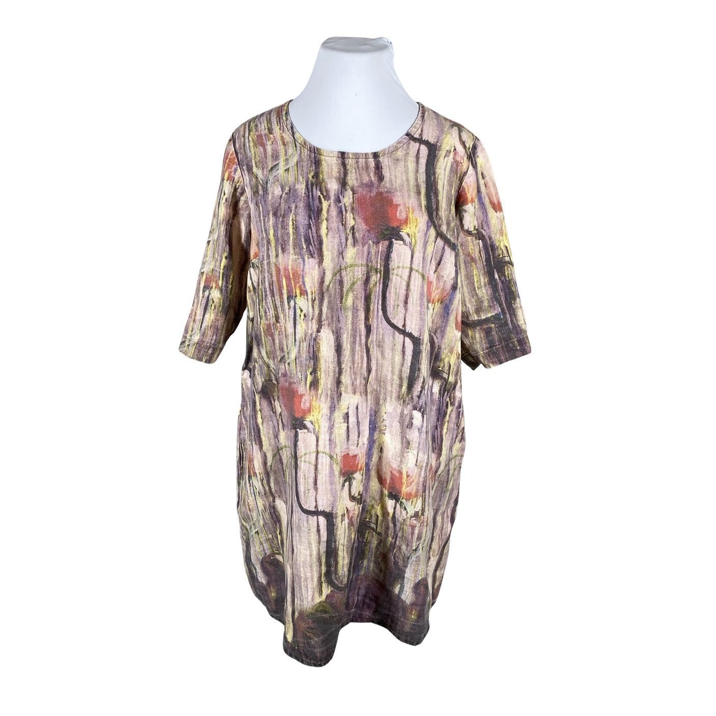 Unisex Prints on Linen - Dress, size 48 - Light pink (1)