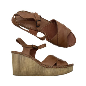 Unisex Ten Points - Wedge sandals, size 41 - Brown (1)