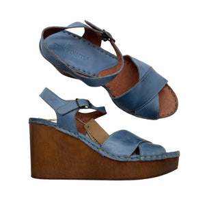 Unisex Ten Points - Wedge sandals, size 41 - Light blue (1)