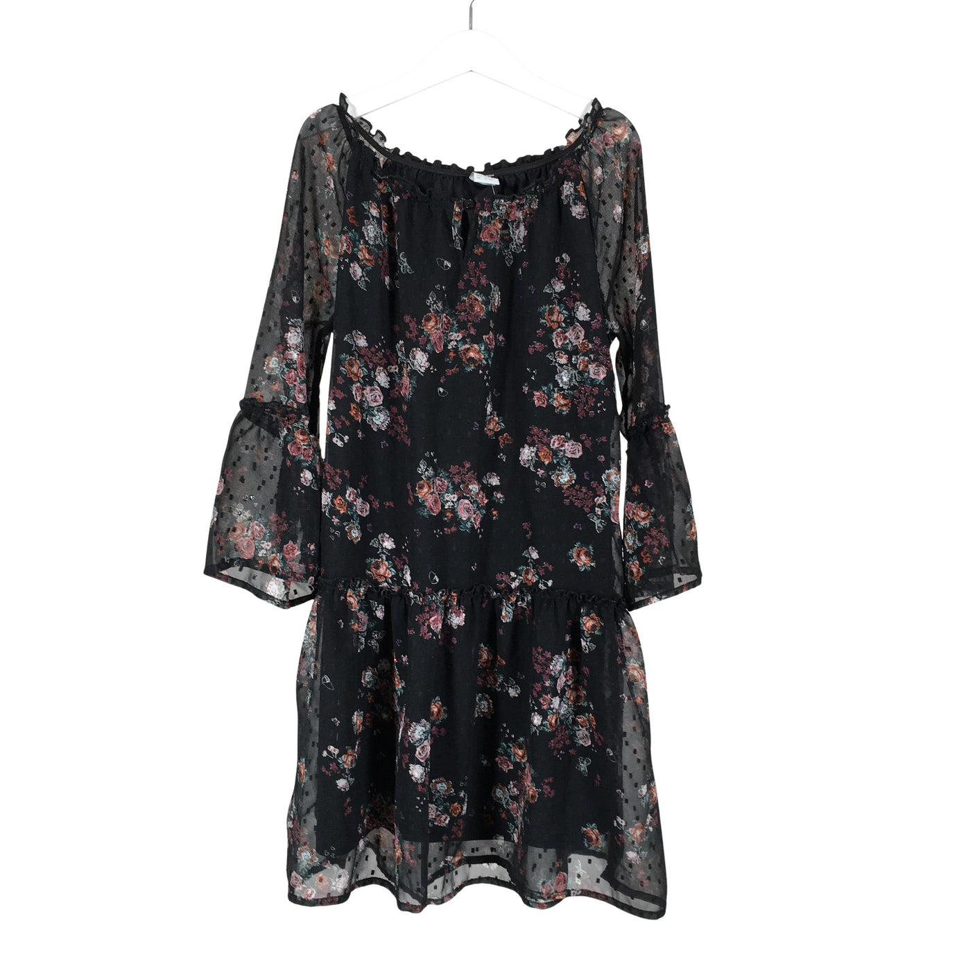 Unisex Lindex - Schiffon dress, size 146 - 152 - Black (1)