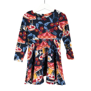Unisex Polarn O. Pyret - Tricot dress, size 98 - 104 - Blue (1)