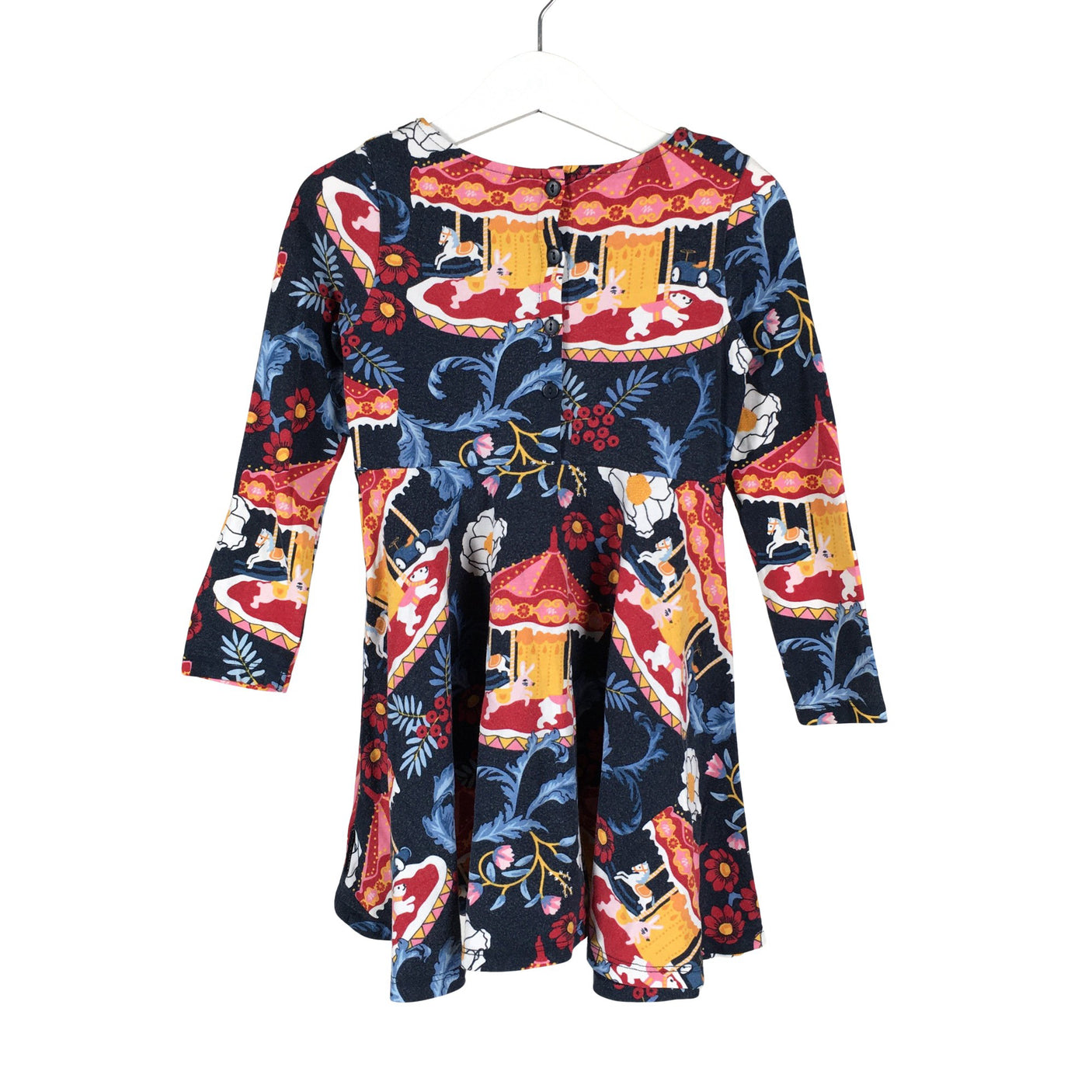 Unisex Polarn O. Pyret - Tricot dress, size 98 - 104 - Blue (2)