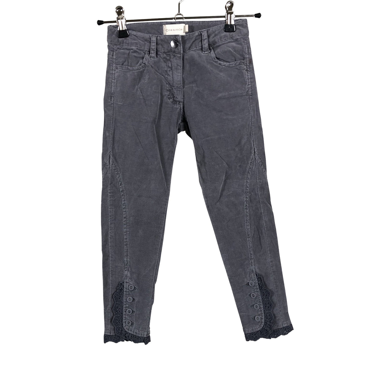 Unisex Creamie - Velvet pants, size 104 - 110 - Gray (1)