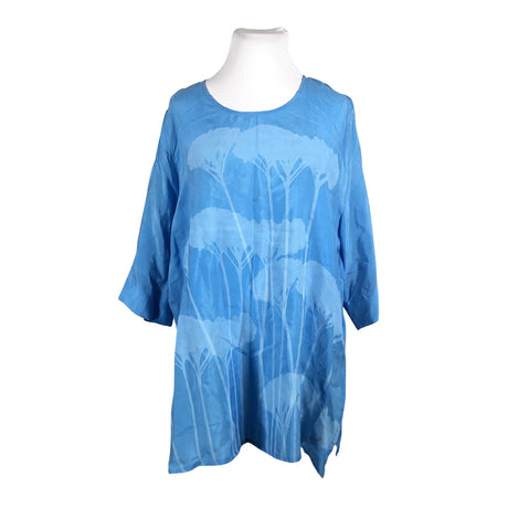 Unisex Ulla Popken - Schiffon tunic, size 50 - Blue ()