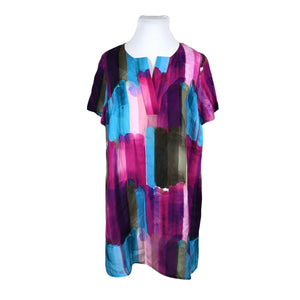 Unisex Ulla Popken - Schiffon tunic, size 46 - Violet (1)