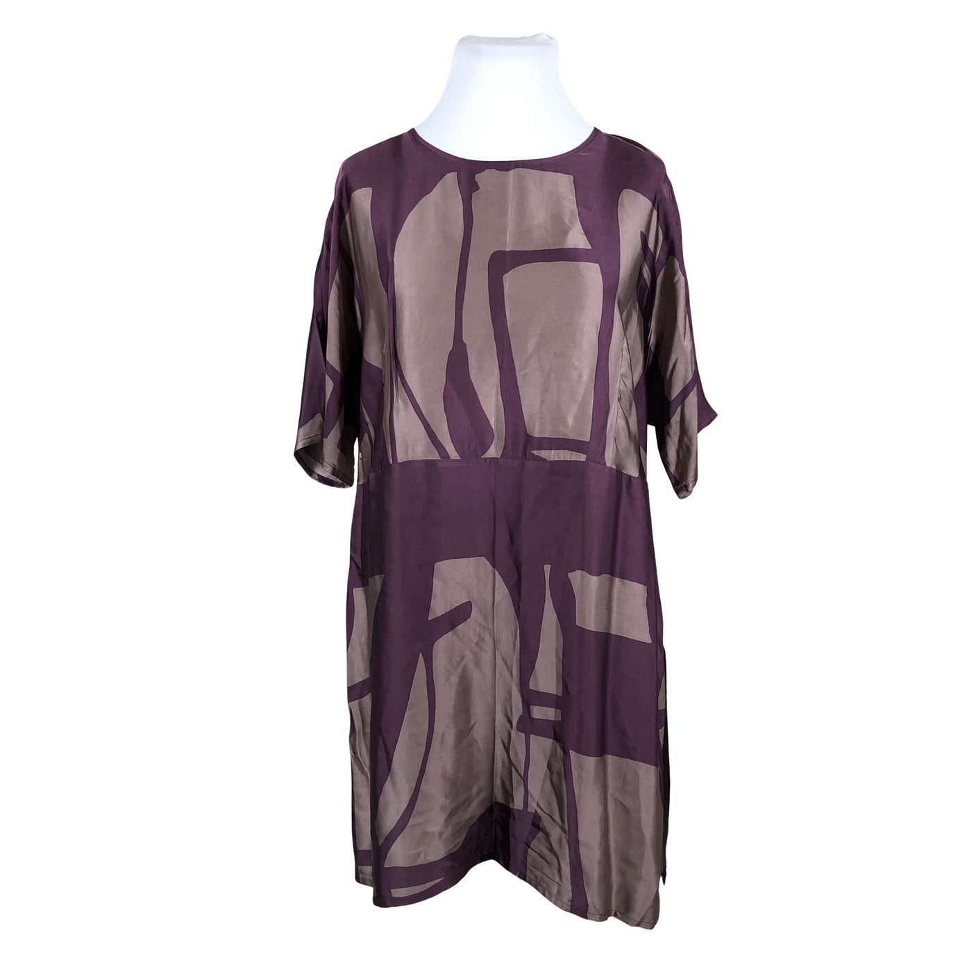 Unisex Ulla Popken - Schiffon tunic, size 46 - Wine red (1)