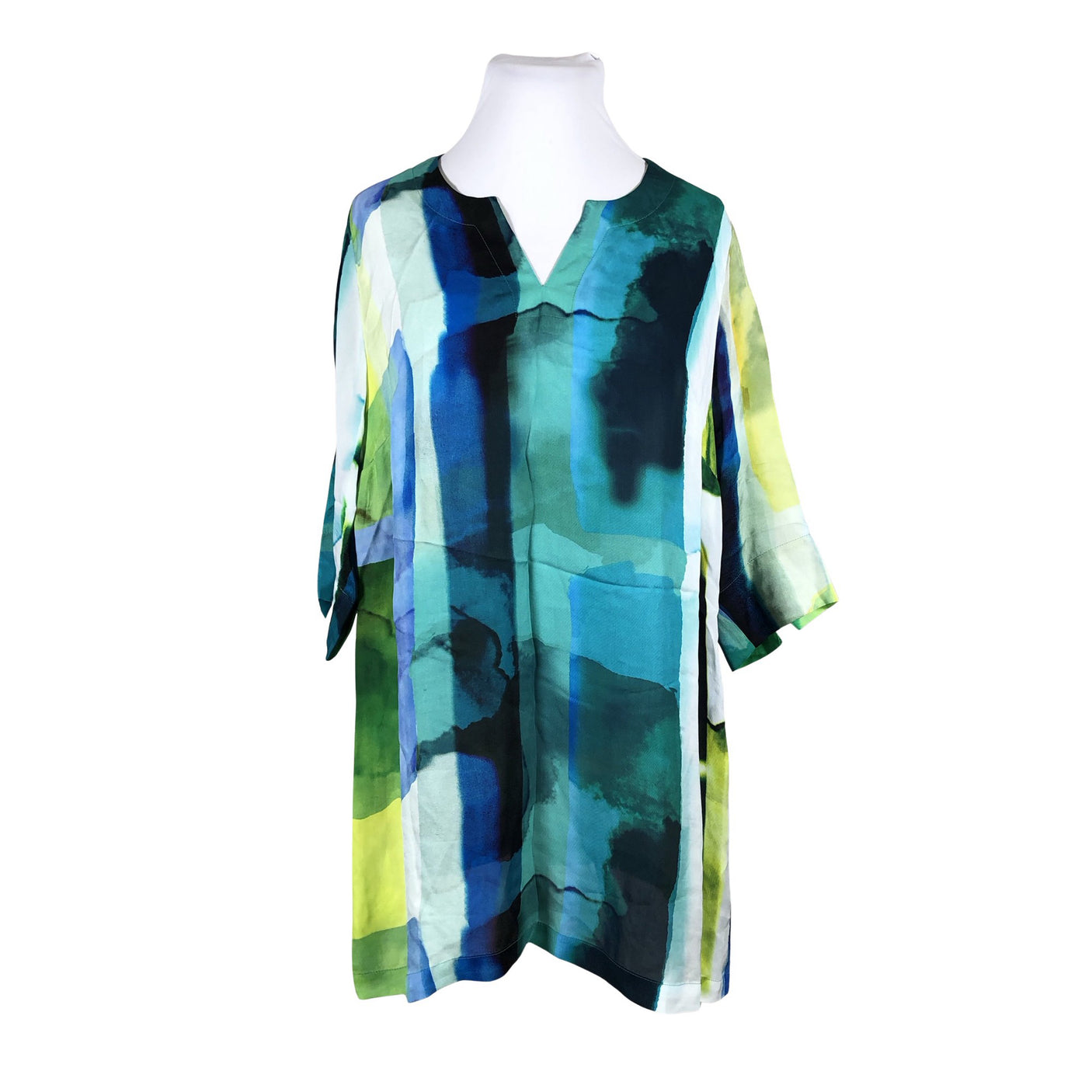 Unisex Ulla Popken - Schiffon tunic, size 46 - Blue (1)