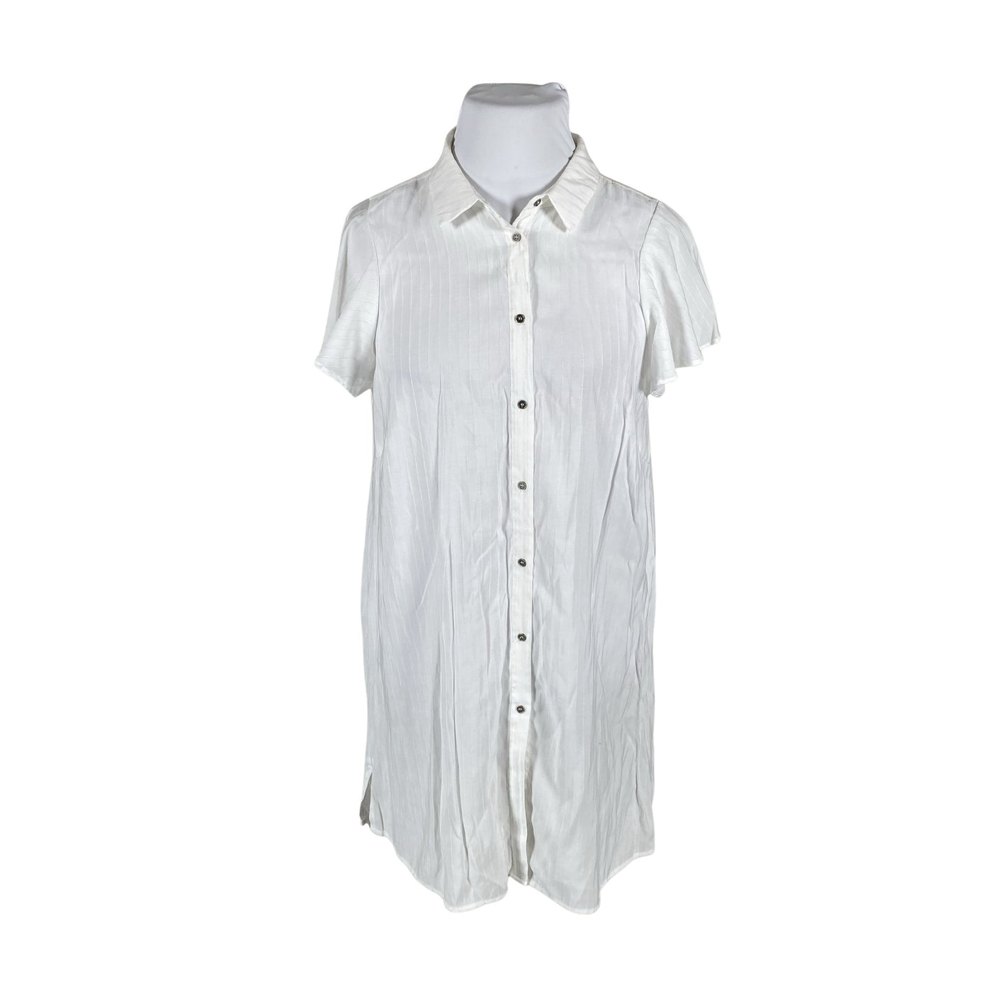 Unisex Zizzi - Schiffon tunic, size 46 - White (1)