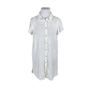 Unisex Zizzi - Schiffon tunic, size 46 - White (1)