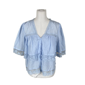 Unisex Marks&Spencer - Short-sleeved blouse, size 40 - Light blue (1)