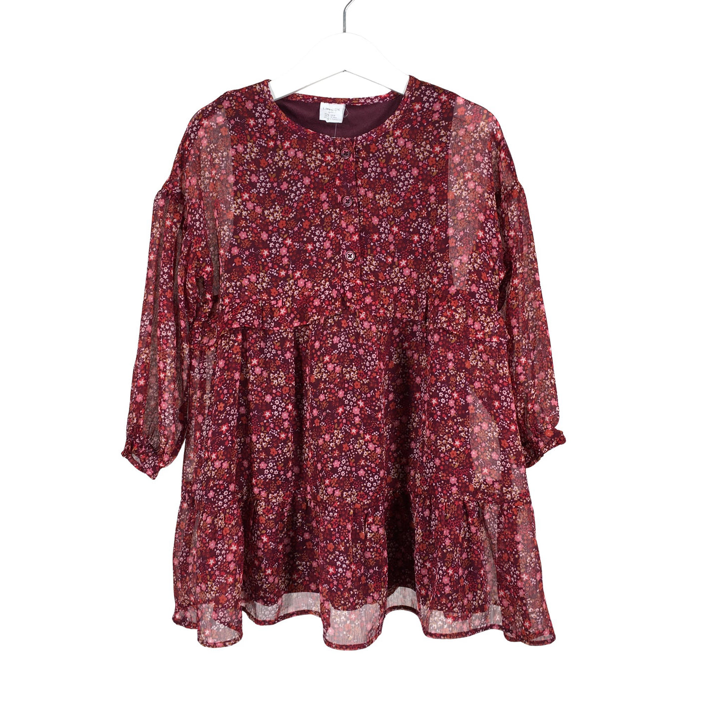 Unisex Lindex - Party dress, size 98 - 104 - Wine red (1)