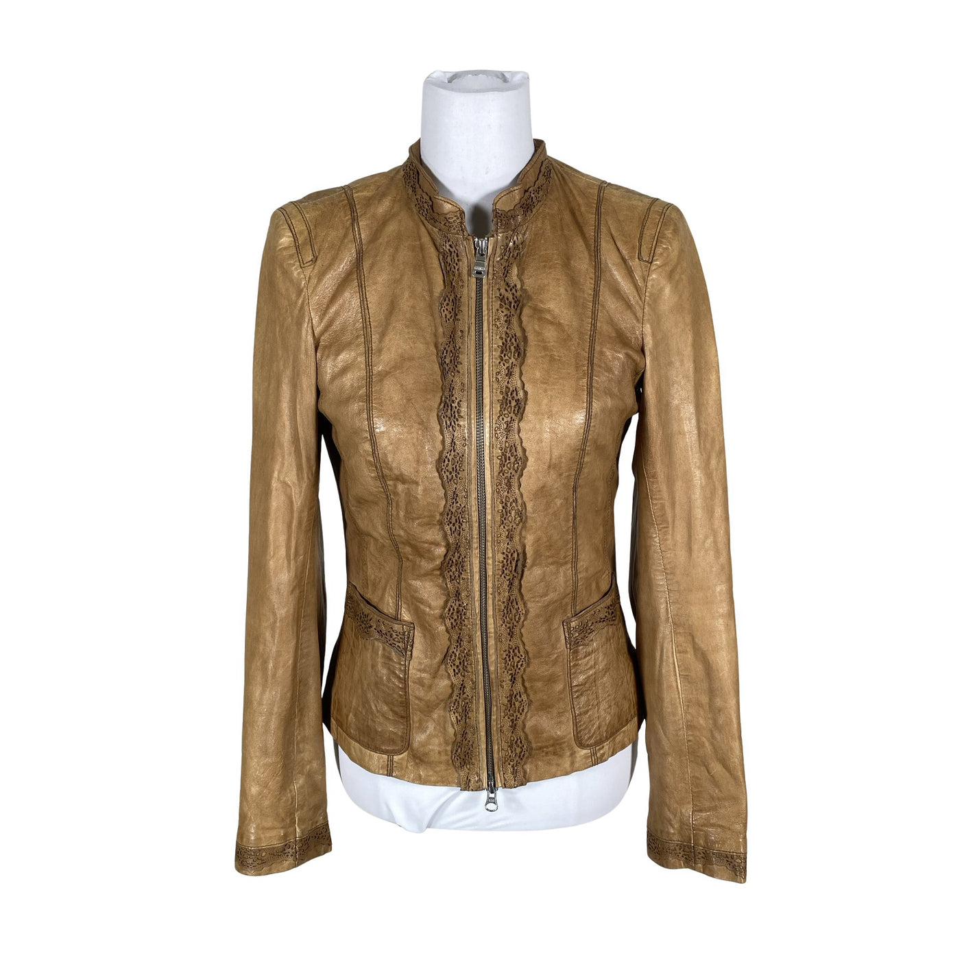 Unisex Milestone - Leather jacket, size 36 - Brown (1)
