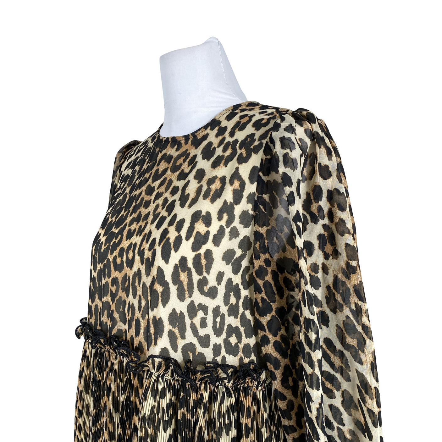 Unisex Ganni - Schiffon dress, size 38 - Brown (2)