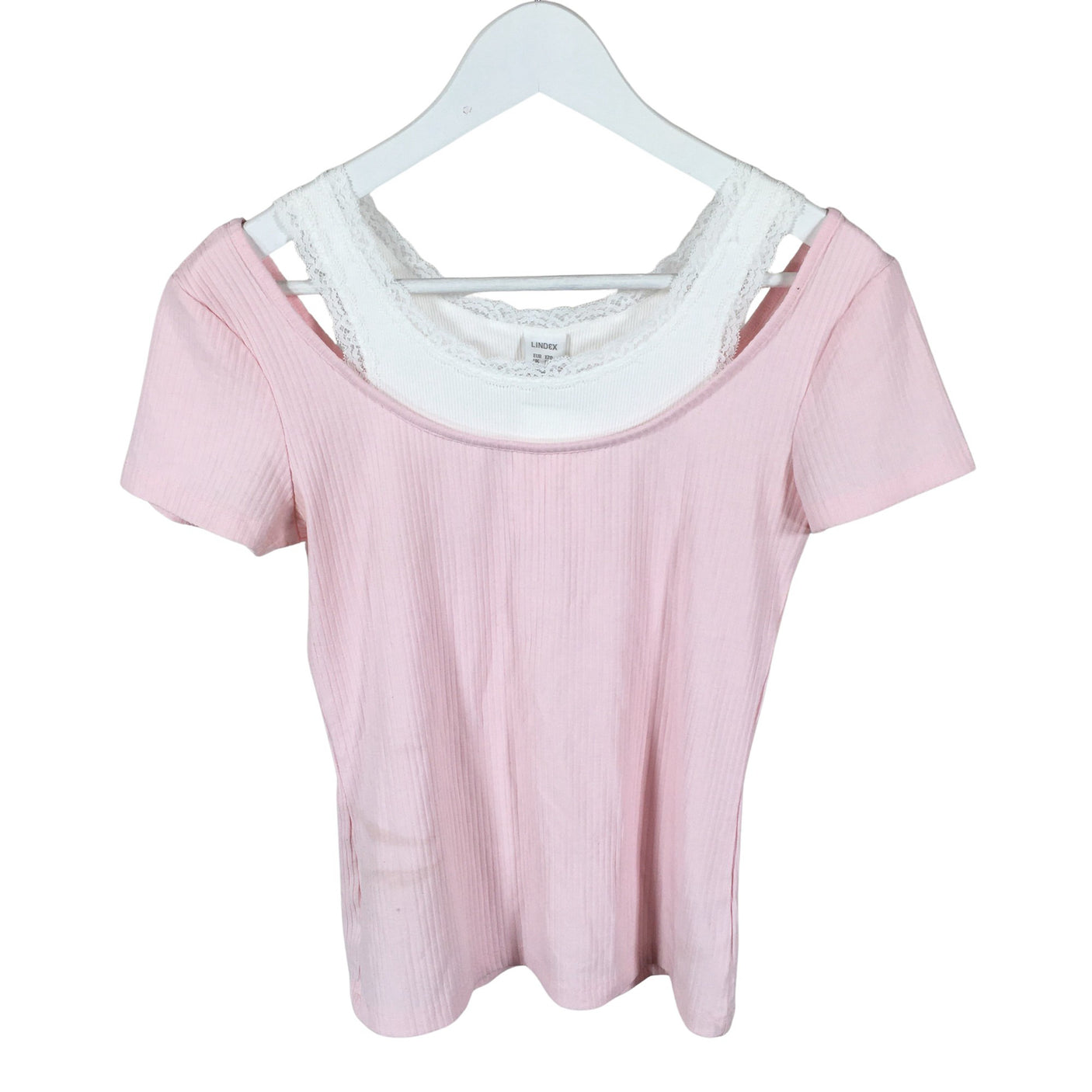 Unisex Lindex - T-shirt, size 164 - 170 - Light pink (1)