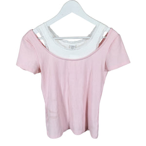Unisex Lindex - T-shirt, size 164 - 170 - Light pink (1)