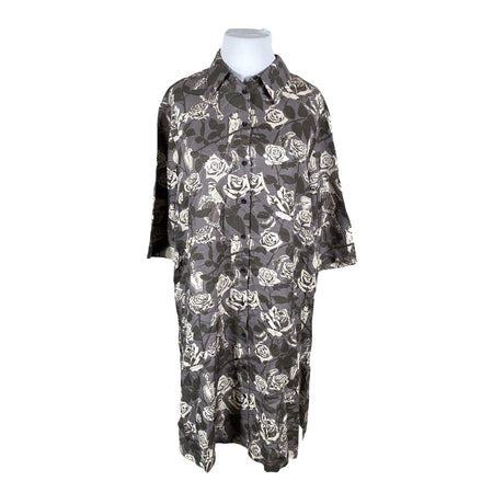 Unisex Ulla Popken - Schiffon dress, size 44 - Gray ()