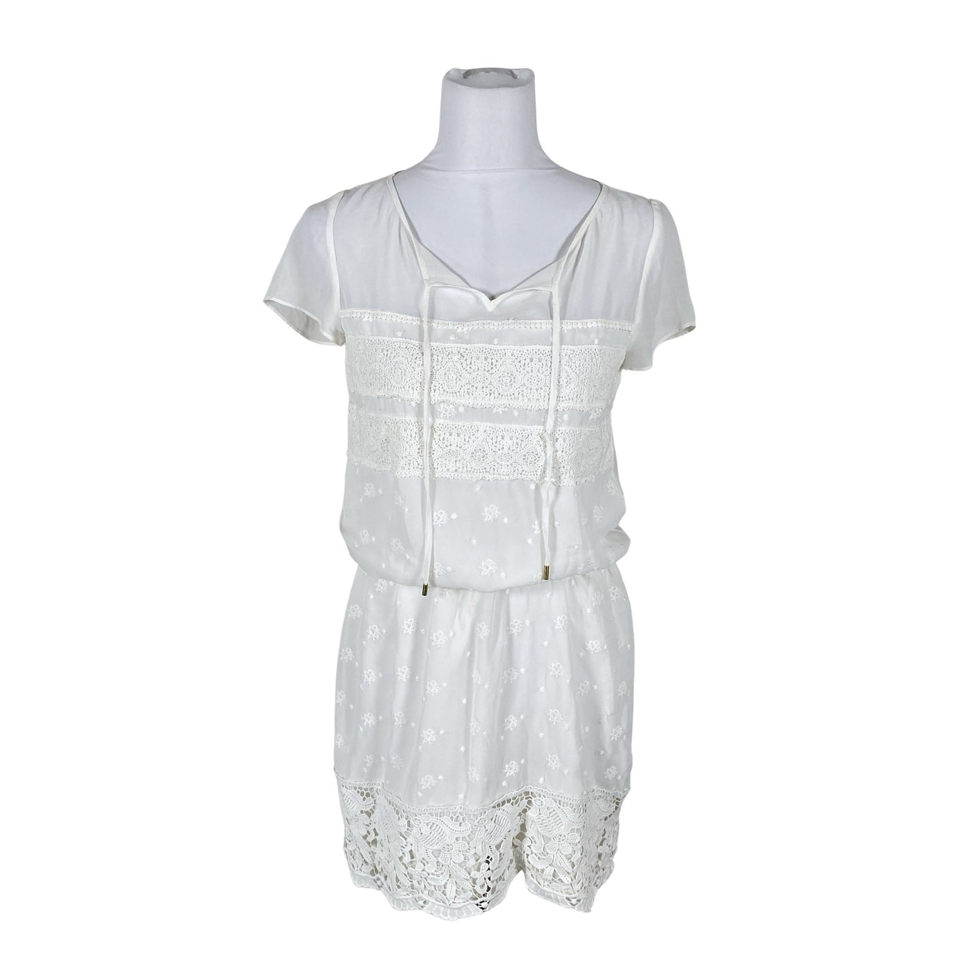Unisex Massimo Dutti - Schiffon dress, size 38 - White (1)
