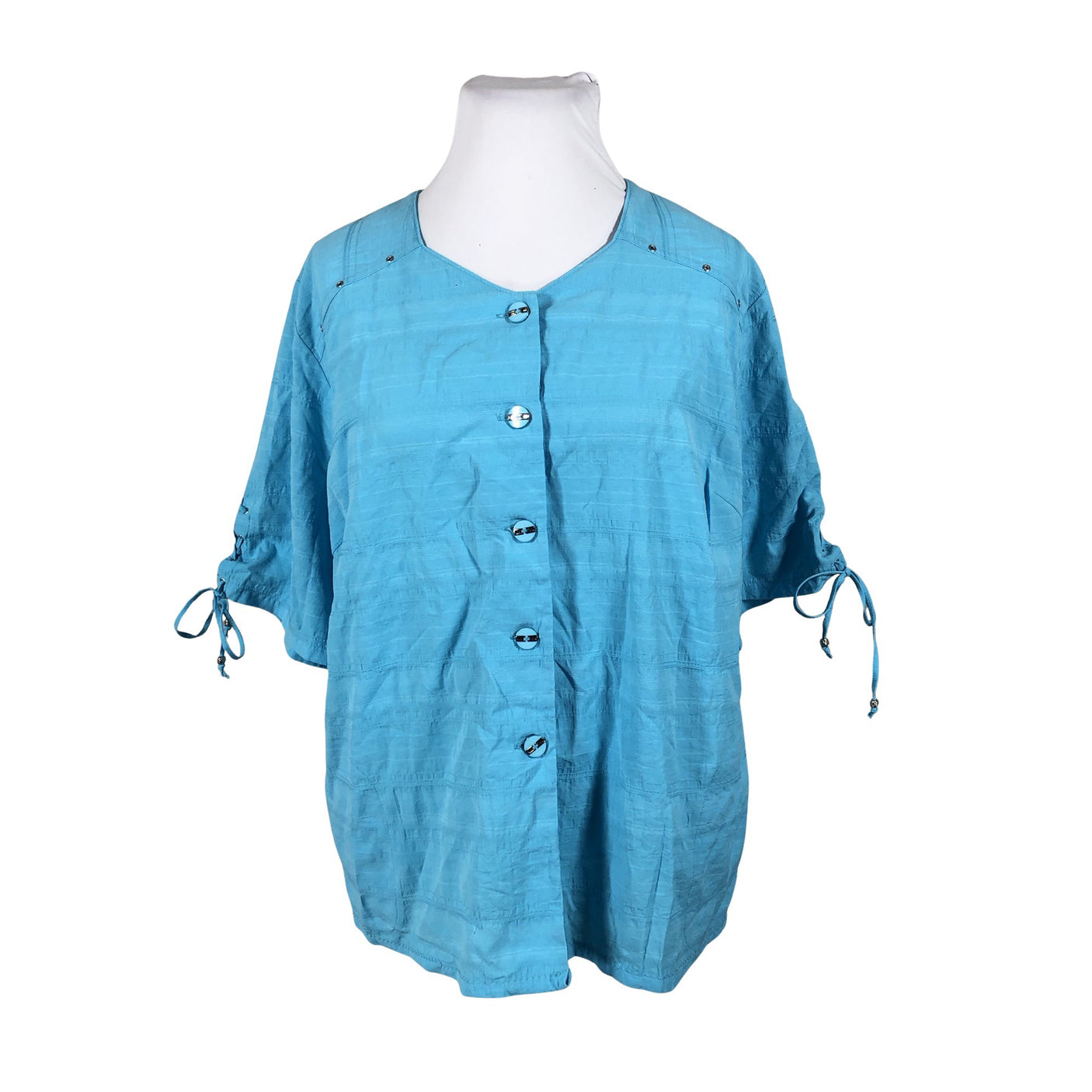 Unisex Lena - Short-sleeved blouse, size 46 - Turquoise (1)