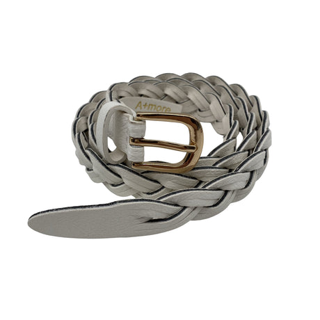Unisex A+more - Leather belt, size Ei kokoa - White ()