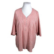 Unisex Ulla Popken - Short-sleeved blouse, size 46 - Light pink ()