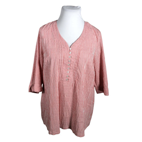 Unisex Ulla Popken - Short-sleeved blouse, size 46 - Light pink ()