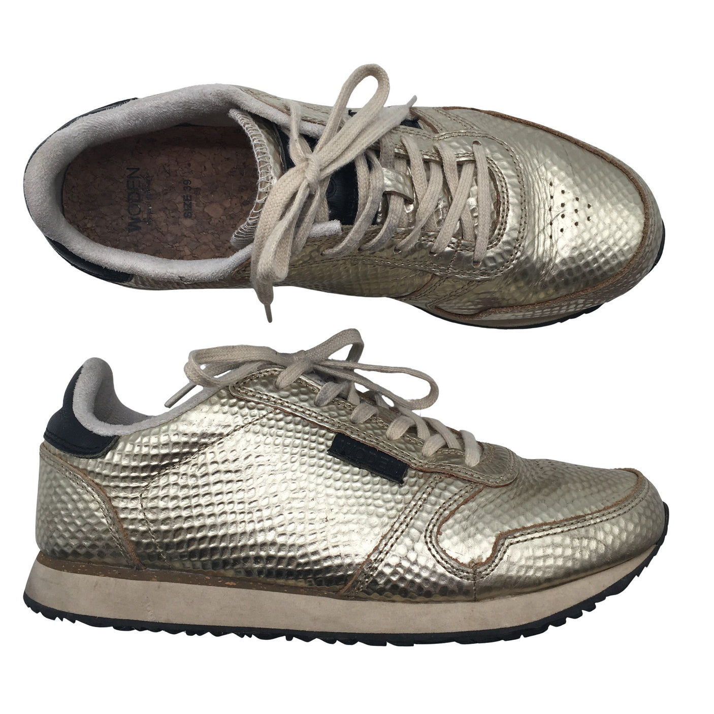 Unisex Woden - Casual sneakers, size 39 - Gold (1)
