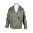 Unisex Zizzi - Leather jacket, size 46 - Green ()
