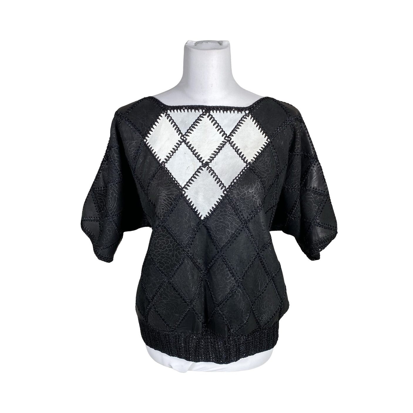 Unisex Handmade - Short-sleeved blouse, size 40 - Black (1)