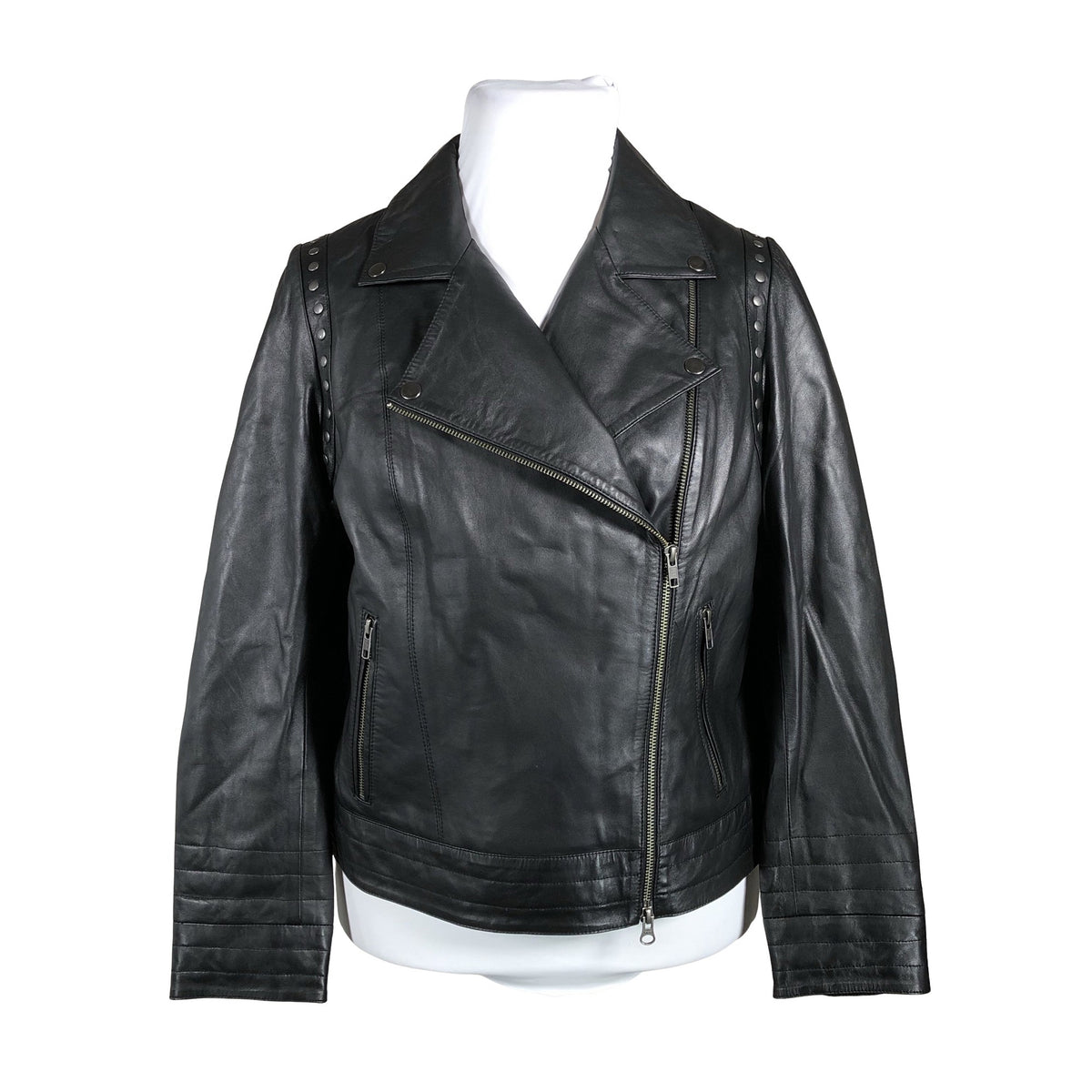 Unisex Ulla Popken - Leather jacket, size 44 - Black (1)