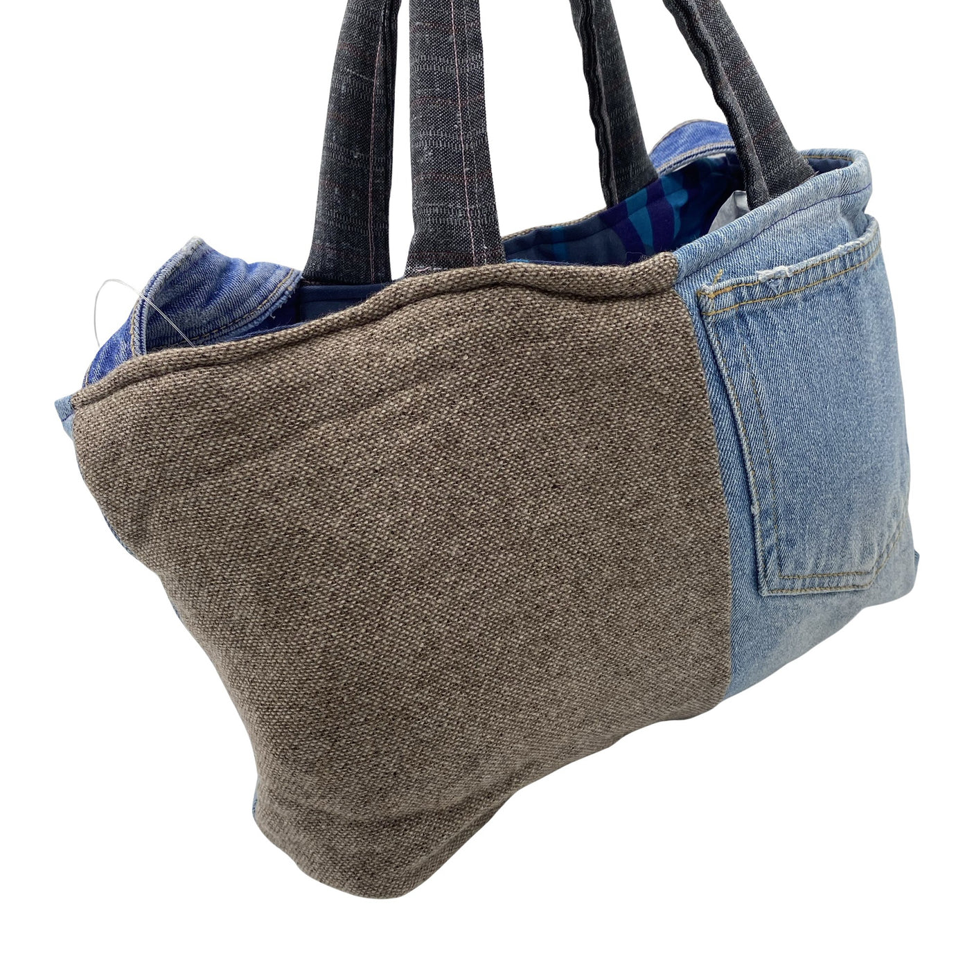 Unisex Handmade - Handbag, size Midi - Blue (3)