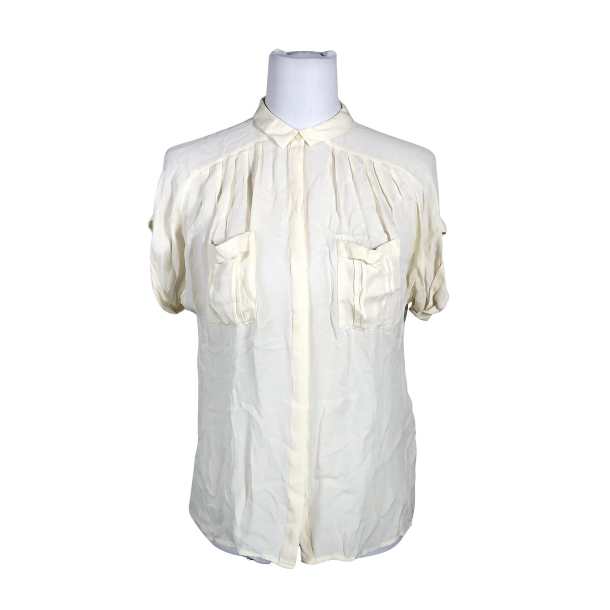 Unisex Filippa K. - Short-sleeved blouse, size 36 - Natural white (1)