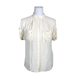 Unisex Filippa K. - Short-sleeved blouse, size 36 - Natural white (1)