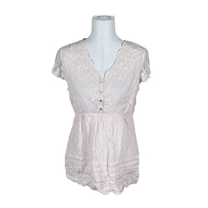 Unisex Cream - Short-sleeved blouse, size 40 - Light pink (1)