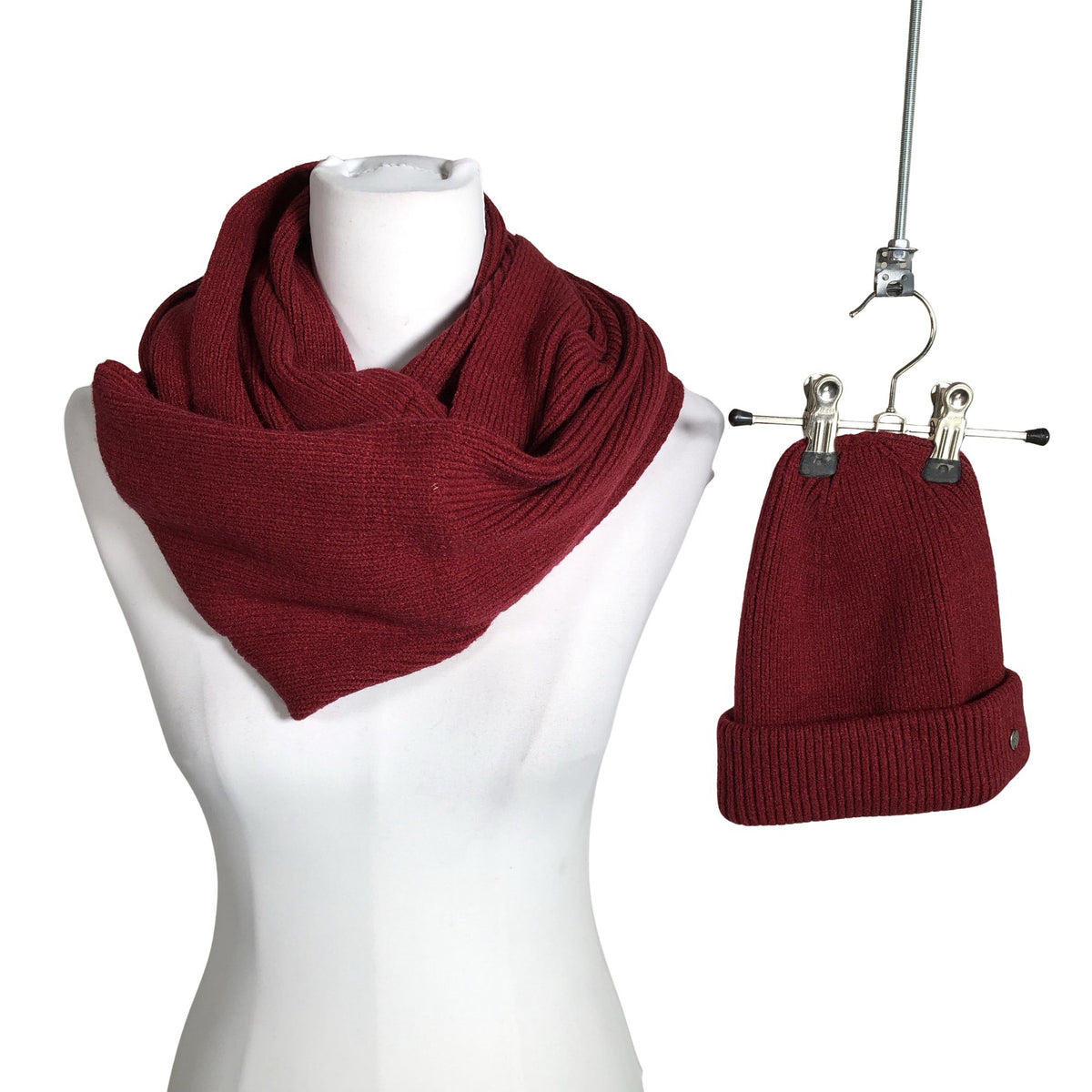 Unisex EDC by Esprit - Circle scarf, size Ei kokoa - Wine red (1)