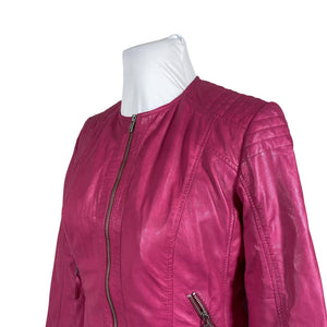 Unisex Saki - Leather jacket, size 42 - Pink (2)