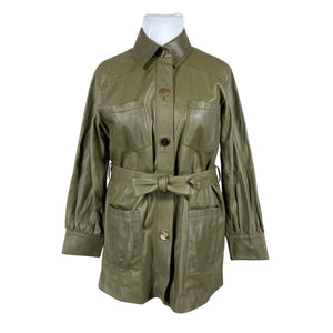 Unisex DAY Birger et Mikkelsen - Leather jacket, size 42 - Green (1)