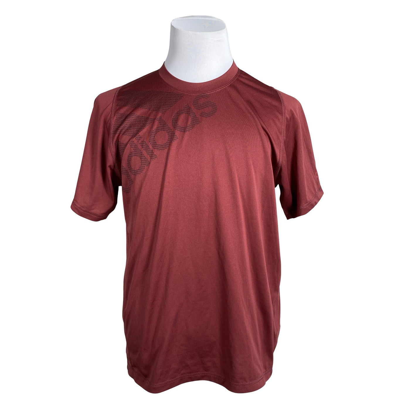 Unisex Adidas - Sports shirt, short sleeve, size L - Wine red (1)