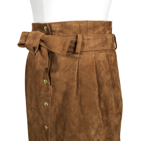 Unisex Sézane - Leather skirt, size 36 - Brown (2)