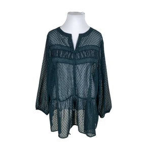 Unisex Zizzi - Schiffon tunic, size 50 - Green (1)