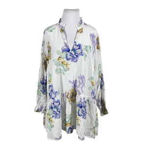 Unisex Zizzi - Schiffon tunic, size 50 - White (1)
