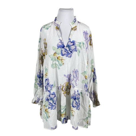 Unisex Zizzi - Schiffon tunic, size 50 - White ()