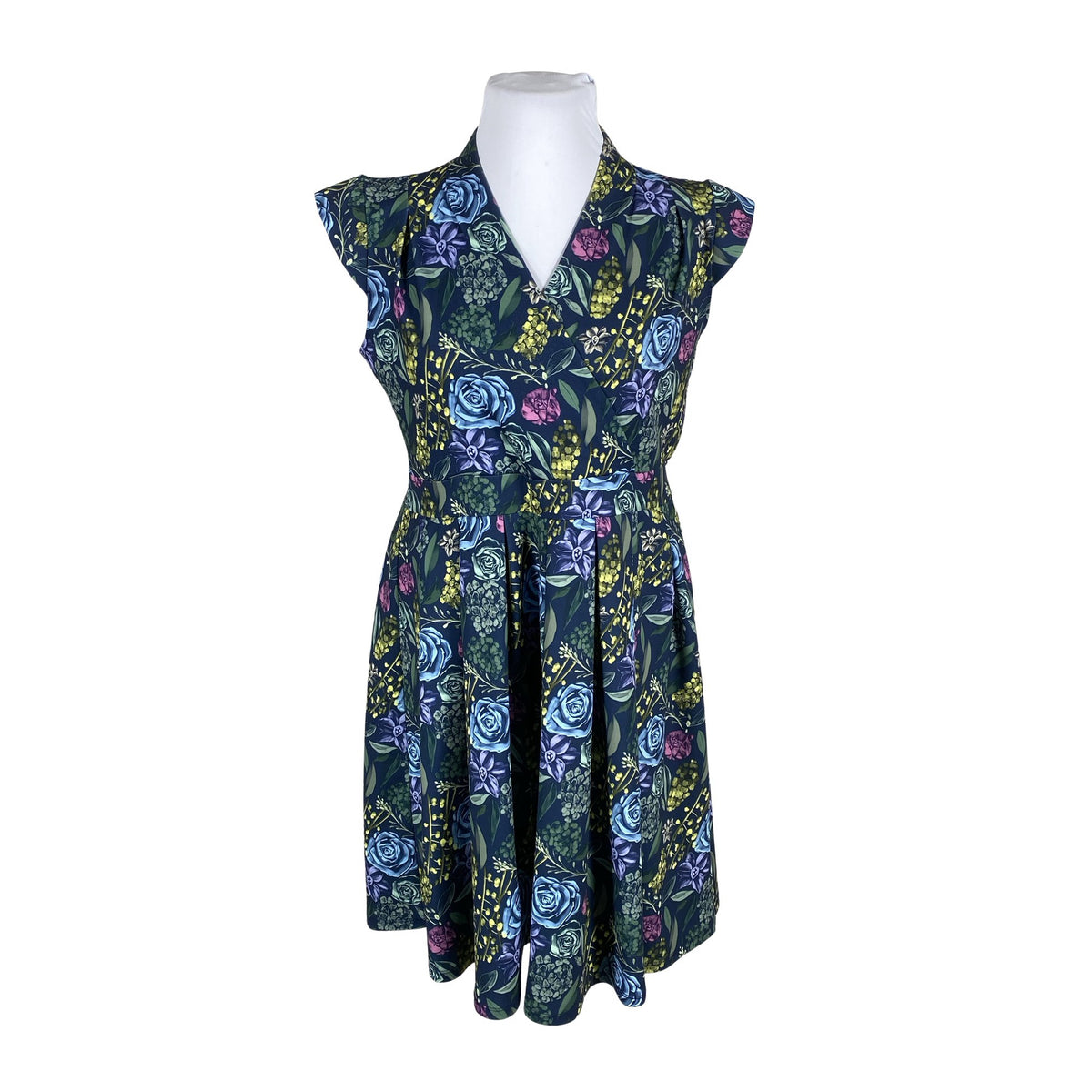 Unisex Lady Vintage - Tricot dress, size 46 - Blue (1)