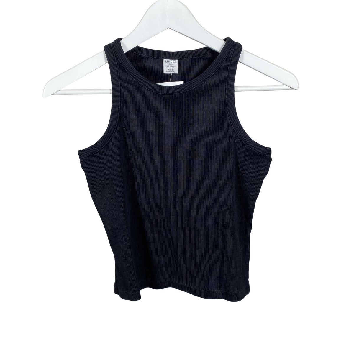 Unisex Lindex - Tricot tank top, size 158 - 164 - Black (1)