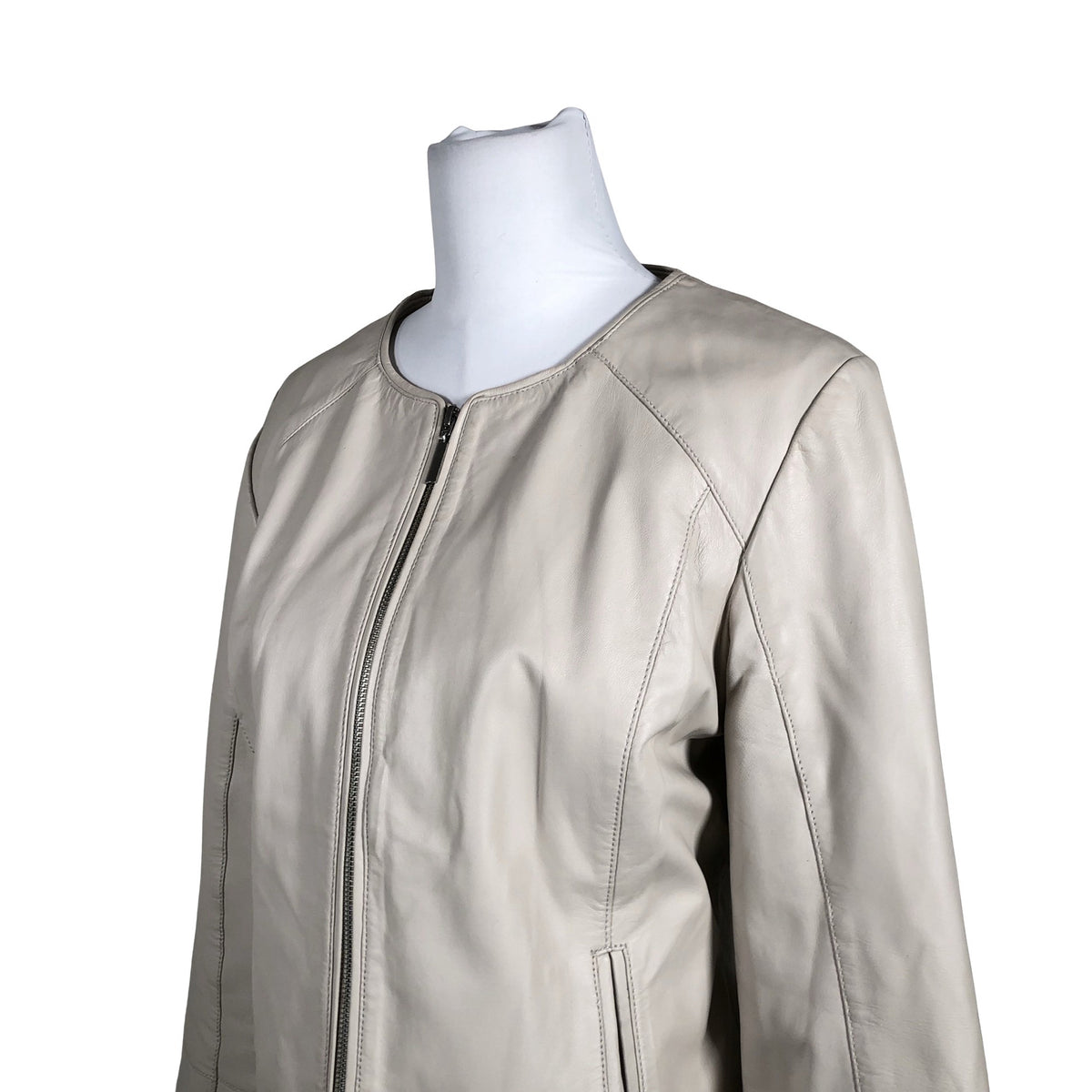 Unisex Your Face - Leather jacket, size 40 - Beige (2)