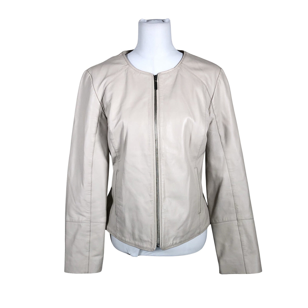 Unisex Your Face - Leather jacket, size 40 - Beige (1)