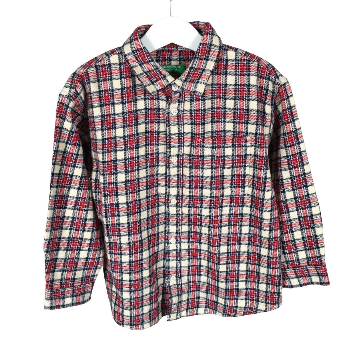 Unisex Benetton - Flannel shirt, size 98 - 104 - Beige (1)