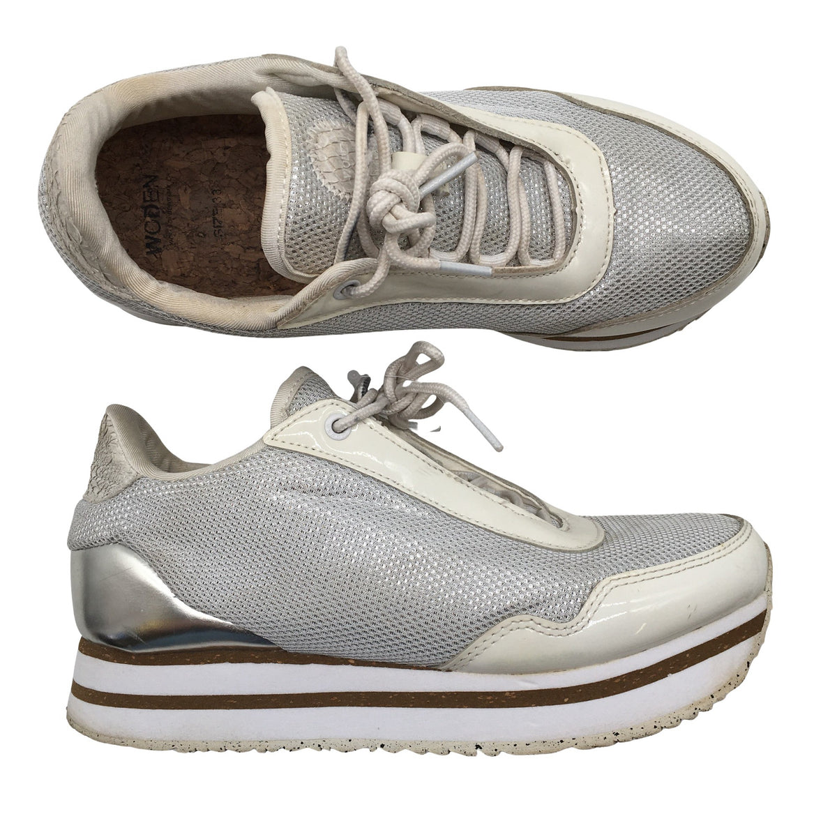 Unisex Woden - Casual sneakers, size 38 - Silver (1)
