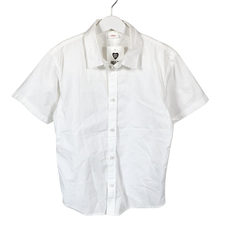 Unisex s.Oliver - Collared shirt, size 146 - 152 - White ()