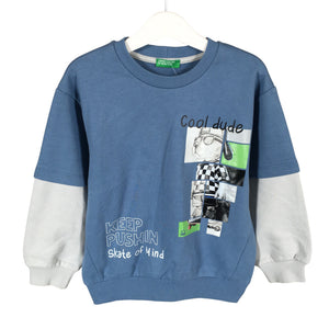 Unisex Benetton - Sweatshirt, size 104 - 110 - Light blue (1)