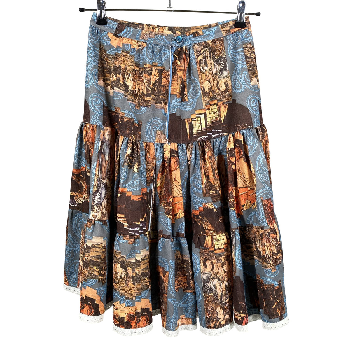 Unisex Handmade - Fabric skirt, size 36 - Blue (2)